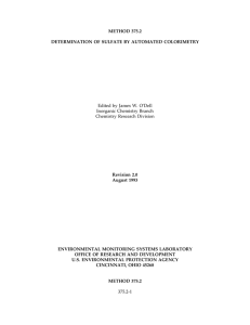 Edited by James W. O'Dell Inorganic Chemistry Branch Chemistry Research Division METHOD 375.2