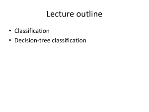 Lecture outline • Classification • Decision-tree classification