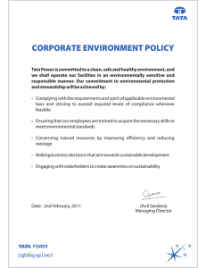 CORPORATE ENVIRONMENT POLICY
