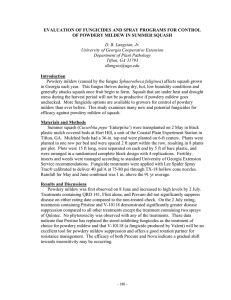 EVALUATION OF FUNGICIDES AND SPRAY PROGRAMS FOR CONTROL