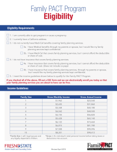 Eligibility Family PACT Program Eligibility Requirements