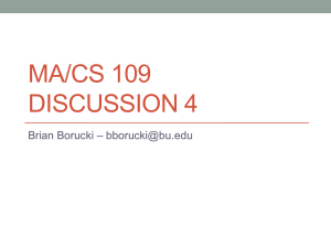 MA/CS 109 DISCUSSION 4 – Brian Borucki
