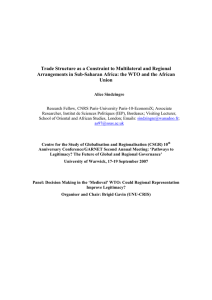 Trade Structure as a Constraint to Multilateral and Regional