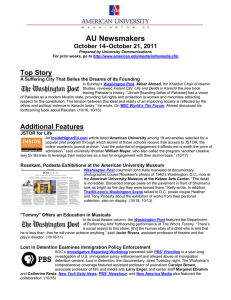 AU Newsmakers Top Story –October 21, 2011 October 14