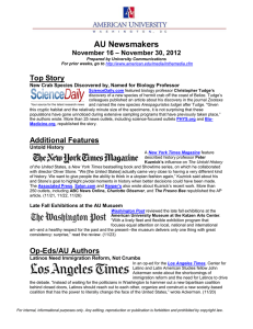AU Newsmakers Top Story – November 30, 2012 November 16