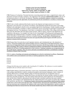 Changes to the University Handbook Section C30-34: Faculty Evaluations