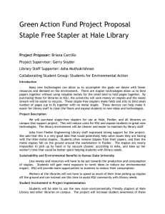 Staple-Free Stapler Project Proposal for Hale Library
