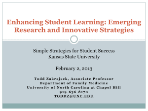 Enhancing Student Learning: Emerging Research and Innovative Strategies Kansas State University