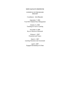 NEW FACULTY INSTITUTE  SCHEDULE OF PROGRAMS 2006/2007