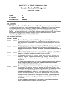 UNIVERSITY OF SOUTHERN CALIFORNIA Executive Director, Risk Management Job Code: 119035