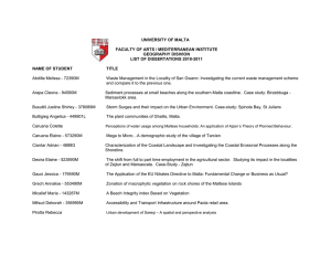 UNIVERSITY OF MALTA FACULTY OF ARTS / MEDITERRANEAN INSTITUTE GEOGRAPHY DISIVION