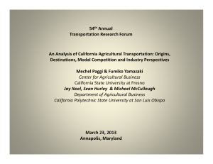 54 Annual Transportation Research Forum An Analysis of California Agricultural Transportation: Origins,