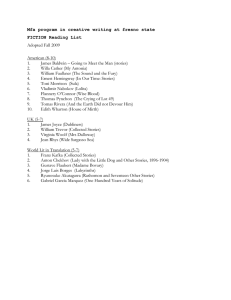 Mfa program in creative writing at fresno state FICTION Reading List