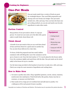 One-Pot Meals Cooking for Beginners