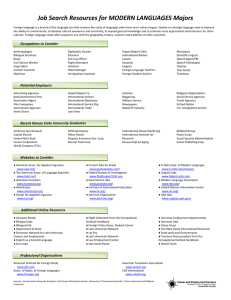 Job Search Resources for MODERN LANGUAGES Majors
