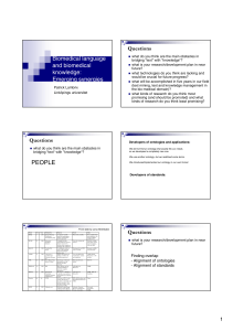 Biomedical language and biomedical Questions