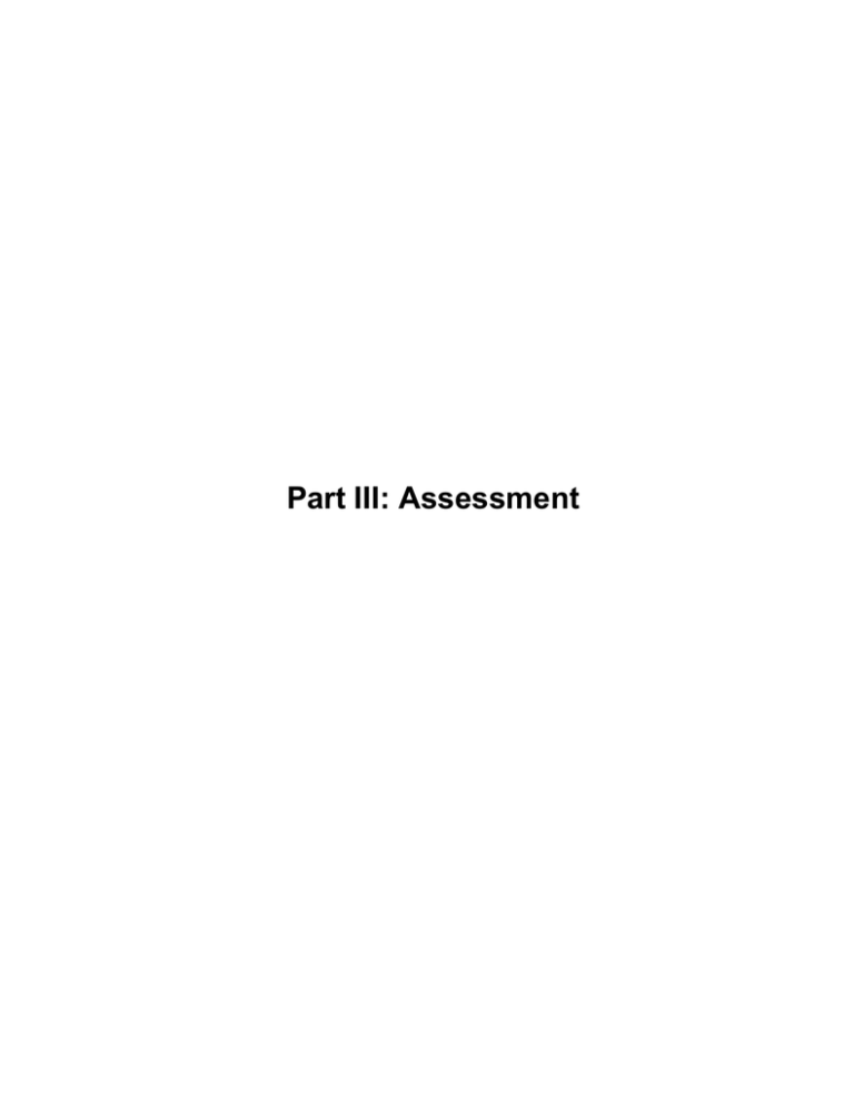 Part III Assessment