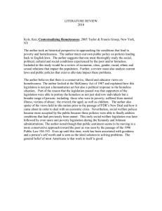 LITERATURE REVIEW 2010  Contextualizing Homelessness
