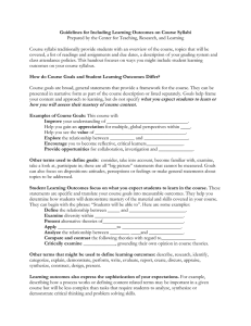 Guidelines for Including Learning Outcomes on Course Syllabi