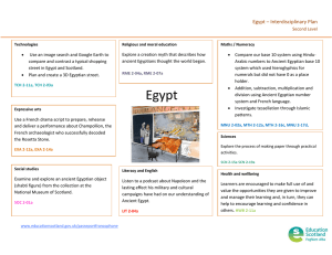 Egypt – Interdisciplinary Plan 