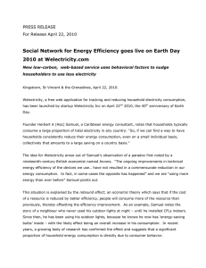 Social Network for Energy Efficiency goes live on Earth Day