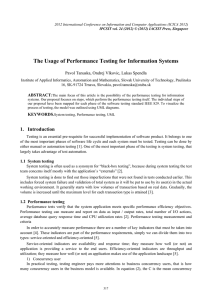 The Usage of Performance Testing for Information Systems