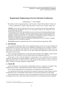 Requirement Engineering in Service-Oriented Architecture Atefeh Khosravi , Nasser Modiri