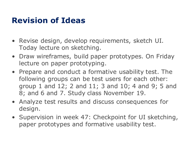Revision of Ideas