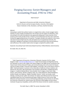 Forging Success: Soviet Managers and Accounting Fraud, 1943 to 1962
