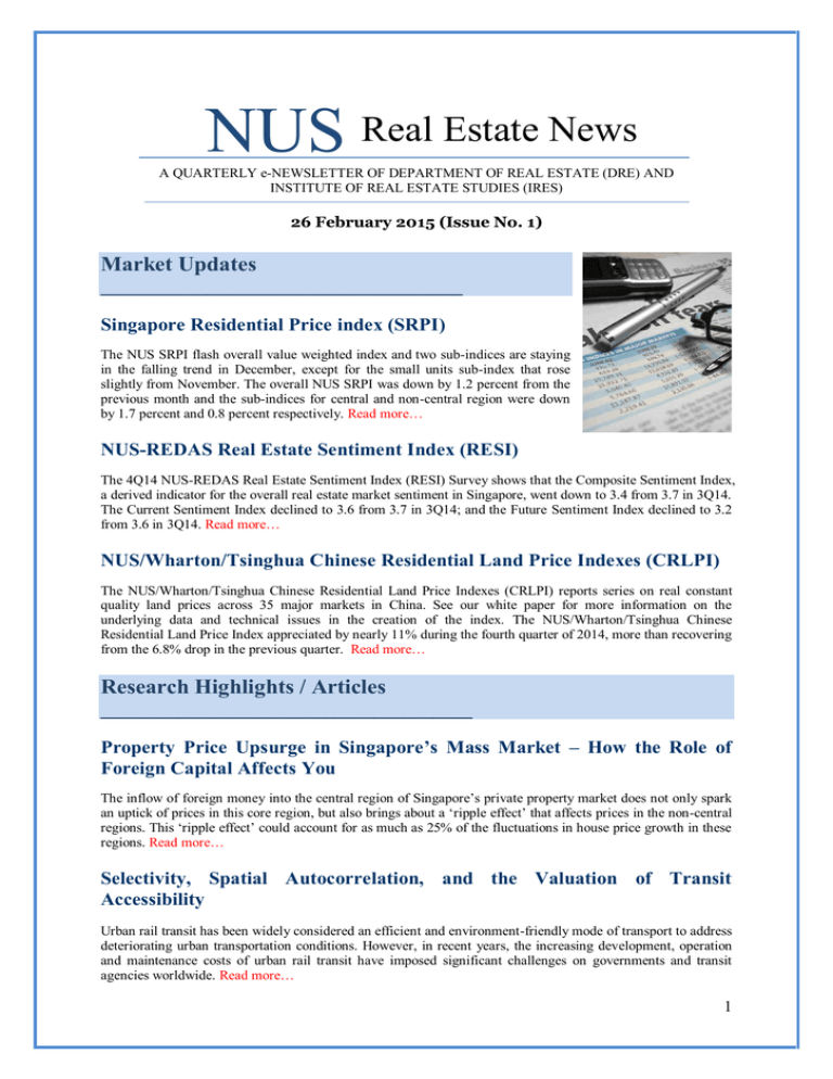 NUS Real Estate News