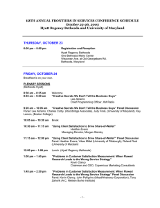 12 TH ANNUAL FRONTIERS IN SERVICES CONFERENCE SCHEDULE October 23-26, 2003