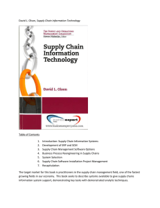 Supply Chain Information Technology  Table of Contents