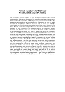 POWER, MEMORY AND IDENTITY IN THE EARLY MODERN PARISH