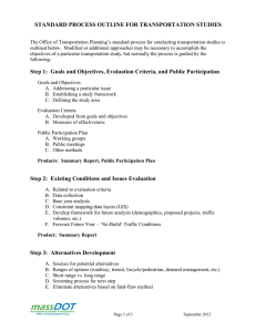 STANDARD PROCESS OUTLINE FOR TRANSPORTATION STUDIES