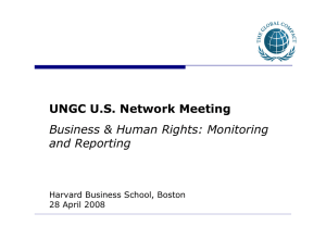 UNGC U.S. Network Meeting Business &amp; Human Rights: Monitoring and Reporting