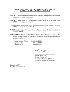 NJIT Engineering Management Program Tuition Resolution