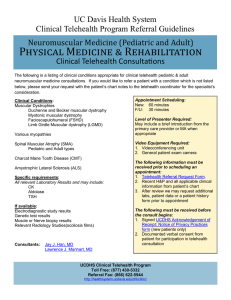 UC Davis Health System Clinical Telehealth Program Referral Guidelines