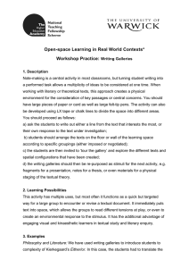 Open-space Learning in Real World Contexts* Workshop Practice: