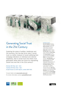 Generating Social Trust in the 21st Century