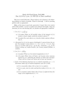 Math 419 Final Exam, Fall 2009