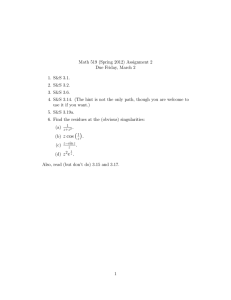 Math 519 (Spring 2012) Assignment 2 Due Friday, March 2