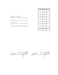 Problem Points Score 1