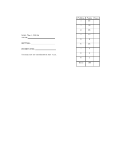 Problem Points Score 1
