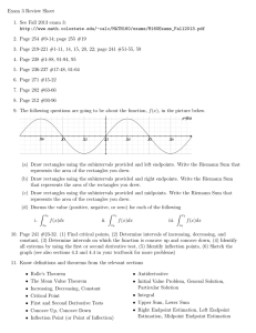 Exam 3 Review Sheet 1. See Fall 2013 exam 3: