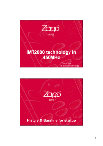 IMT2000 technology in 450MHz History &amp; Baseline for startup 1