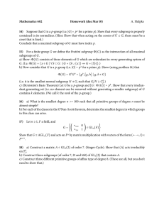 Mathematics 602 Homework (due Mar 10) A. Hulpke