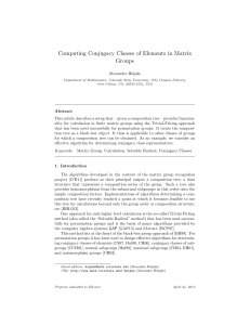 Computing Conjugacy Classes of Elements in Matrix Groups Alexander Hulpke