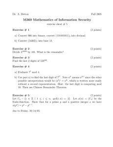 M360 Mathematics of Information Security