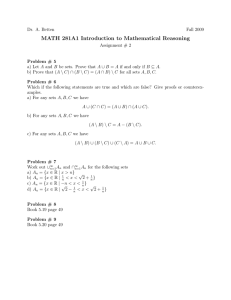 MATH 281A1 Introduction to Mathematical Reasoning