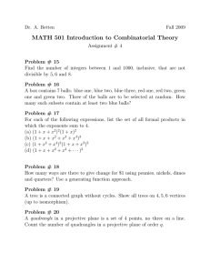 MATH 501 Introduction to Combinatorial Theory
